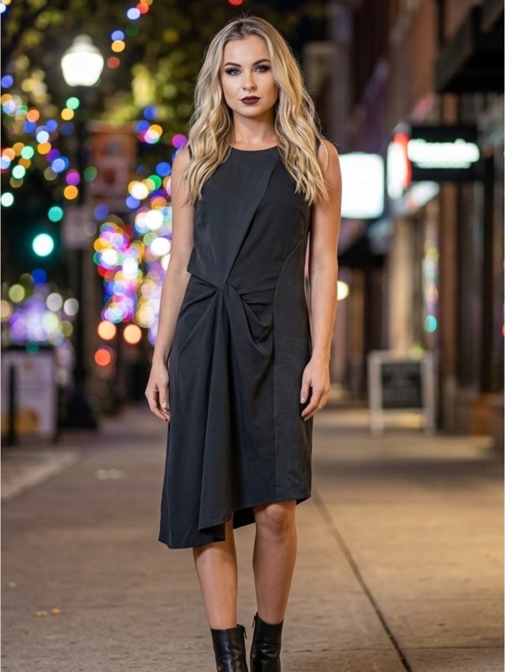0 All Saints Fern Dress in Oil Black